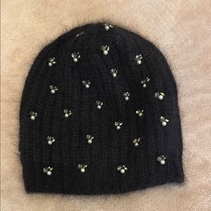 Club Monaco cashmere hat with a beaded detail.